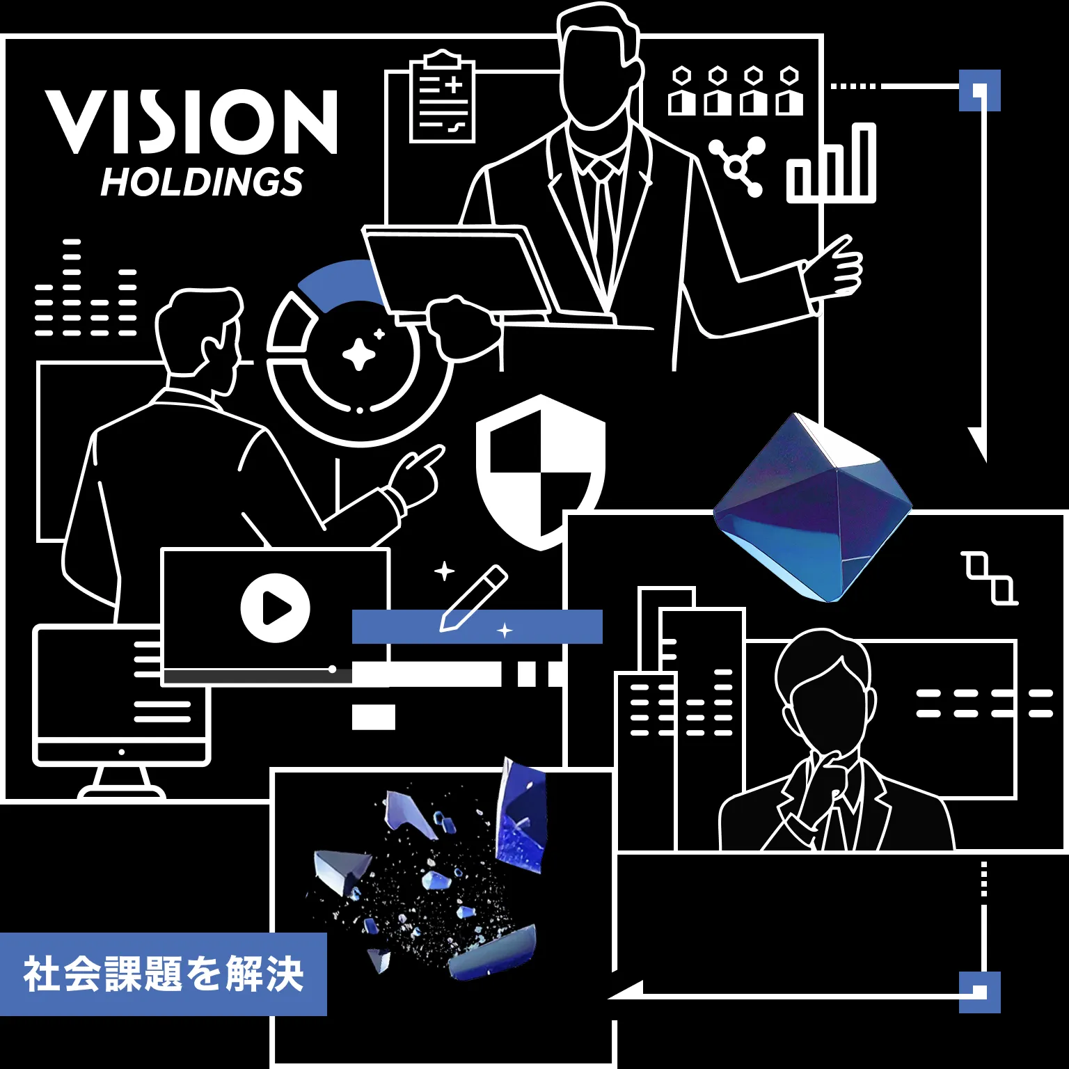 ”知と​企業の懸け橋に​なり​、社会課題を​解決”